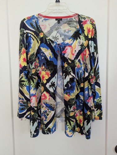 Talbot's 3X Button Front Sweater Cardigan Beachy Island Cruise Preppy