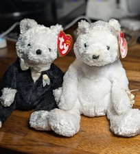 Ty Beanie Babies Bride and Groom Wedding Bears Plush Set Collectible with tags 