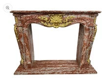 French Rococo Marble Fireplace Surround Antique Style Carved Mantle Freeshipping