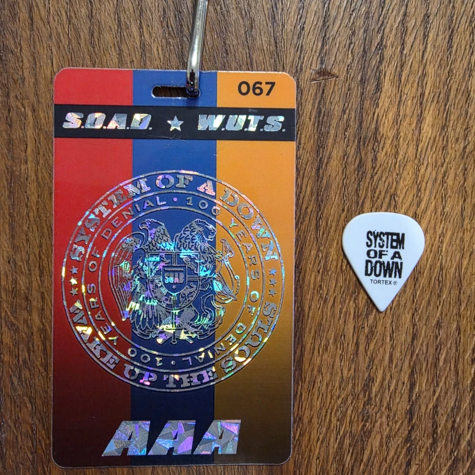Sako's System of a Down All Access Artist Laminate Back Stage + Shavo Bass Pick - Image 3 of 4