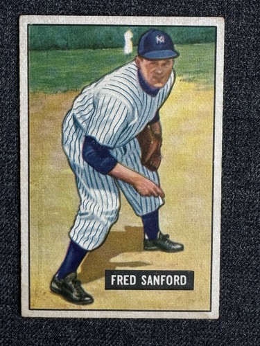 Tarjeta de béisbol Bowman 1951 #145 Fred Sanford New York Yankees excelente - Imagen 1 de 2