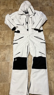 Men's Rawrwar High Land Cargo One Piece Snowsuit Size Large White