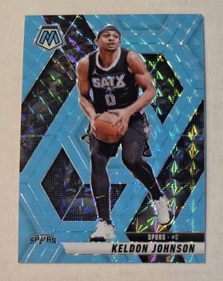 KELDON JOHNSON SN/75 2024-25 Panini Mosaic - Blue Fluorescent Mosaic Prizm #9
