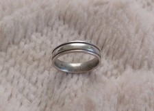 Vintage Sterling Silver 925 Textured Edge Band Ring Size 7 Womens Unisex