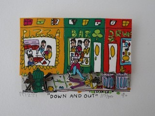 Original handsigniertes 3D Werk von JAMES RIZZI "DOWN AND OUT" Mini 1990