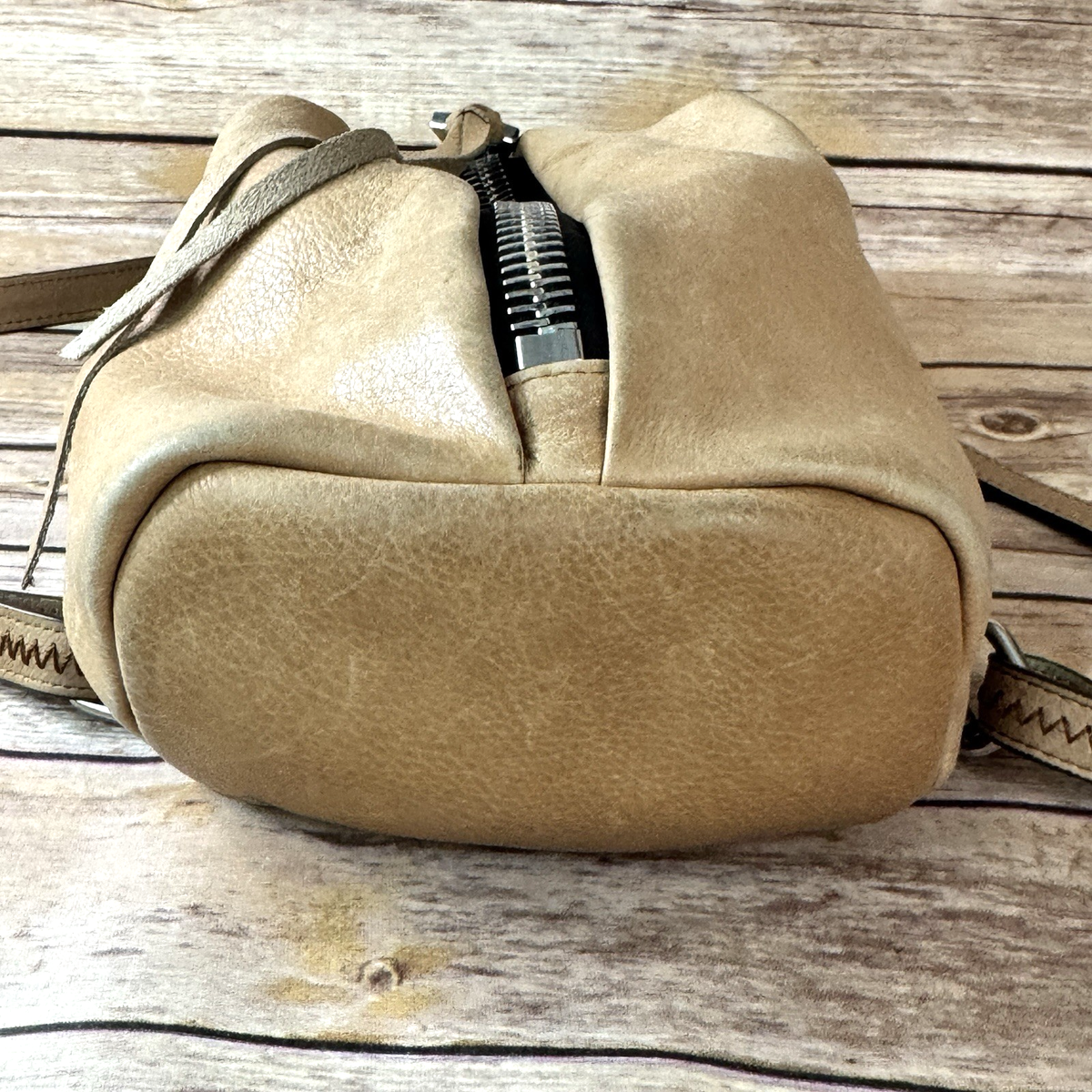 Aimee Kerstenberg Tan Brown Leather Tamitha Backpack Silver  display picture 2