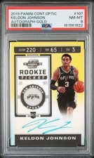 2019 PANINI CONTENDERS OPTIC AUTOGRAPHED KELDON JOHNSON GOLD ROOKIE CARD /10. rookie card picture