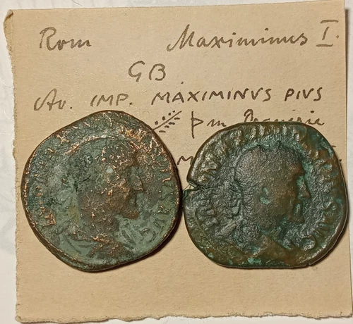 MAXIMINO,2 SESTERZII\18.3gr-29.9mm---16.2 gr-30.5mm\EX KUNKER EBAY,VIDEO COINS