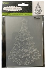 Darice Embossing Essentials Folder 1218-45 Christmas Tree Decorated Scrapbooking