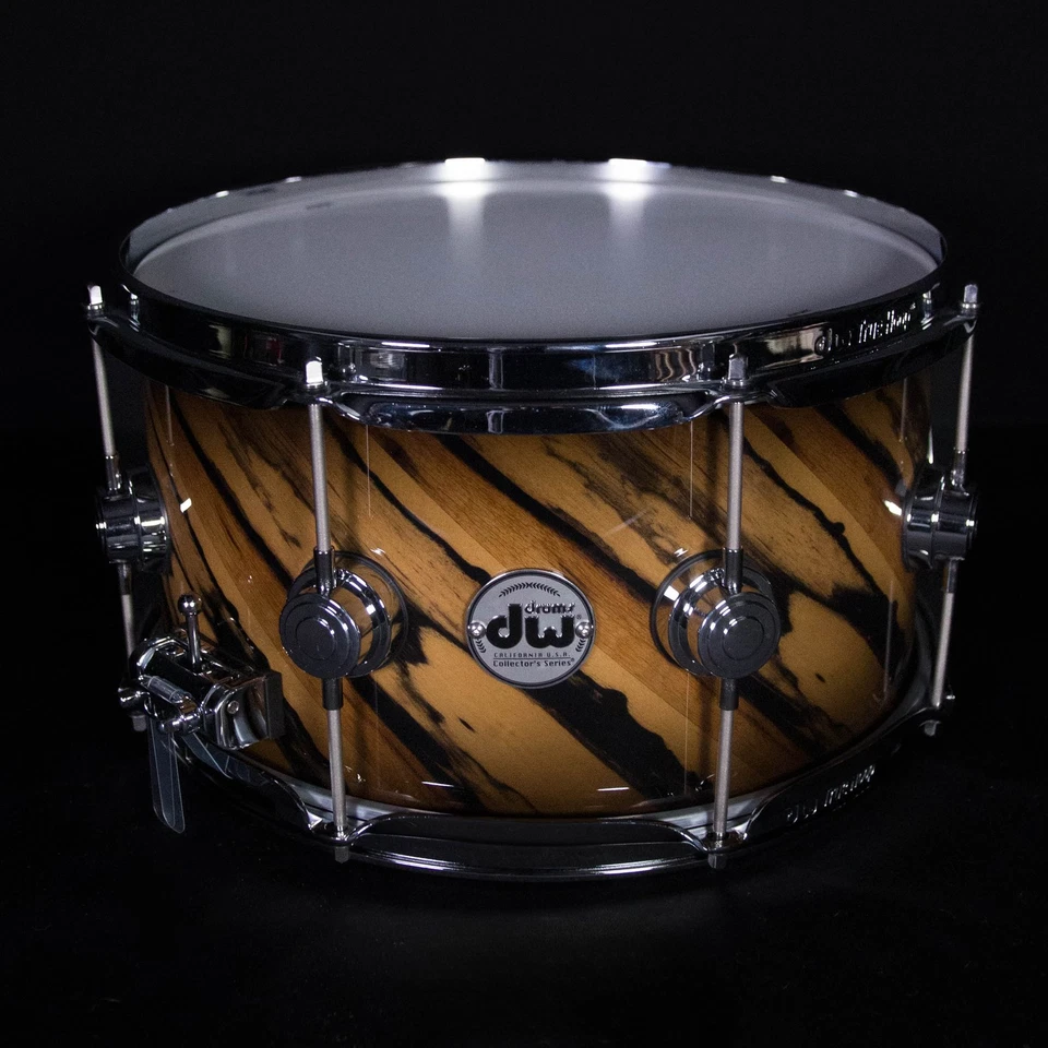 Caja exótica de arce SSC DW 13" x 7", ébano marfil retorcido Foto 2 de 4