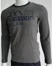 Armani Exchange T shirt Thermal Long Sleeve Muscle GRAY XS