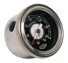 Deluxe Black 0-60 liquid Filled 1.5" Oil Pressure Gauge For Harley 88015
