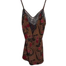 VTG Victoria's Secret Paisley Floral Lace Slip Intimate Sleepwear Sz Medium EUC