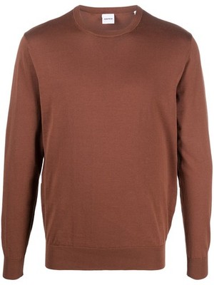 ASPESI Mens Burgundy Graphic Long Sleeve Crew Neck Cotton Blend Sweater L
