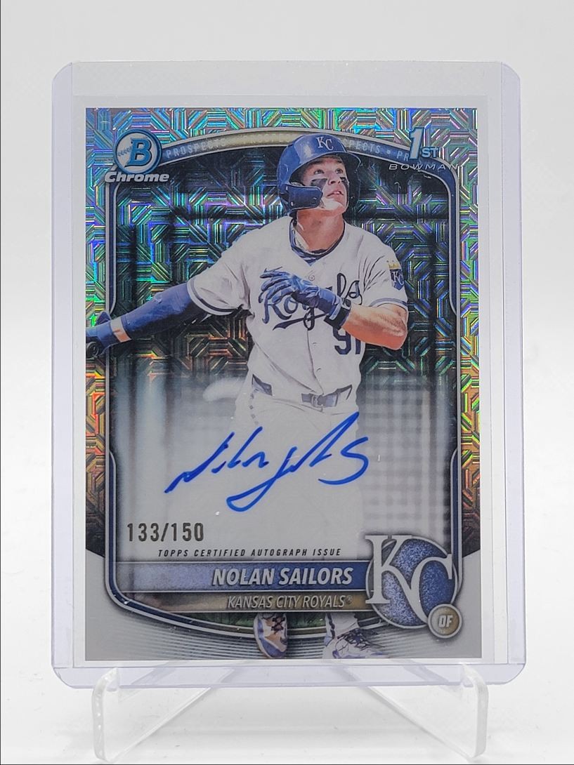 NOLAN SAILORS 2025 BOWMAN CHROME DRAFT 1ST CHOICE HTA AUTO /150 Q1940