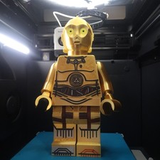 Figura de ladrillo grande droide protocolo dorado personalizado 8 pulgadas de alto envío gratuito
