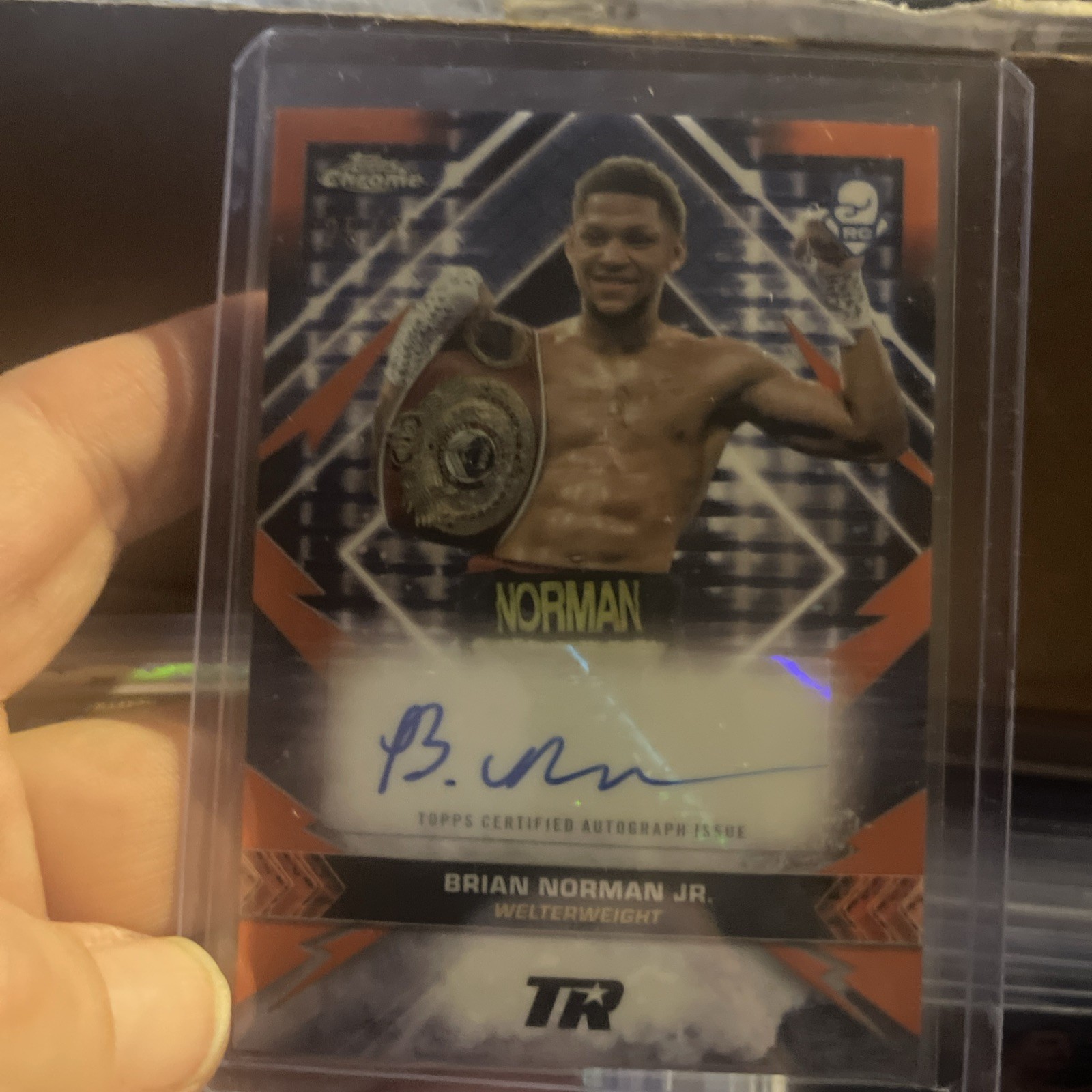 2024 Topps Chrome Boxing Brian Norman Jr. Orange /25 Championship Rookie Auto RC
