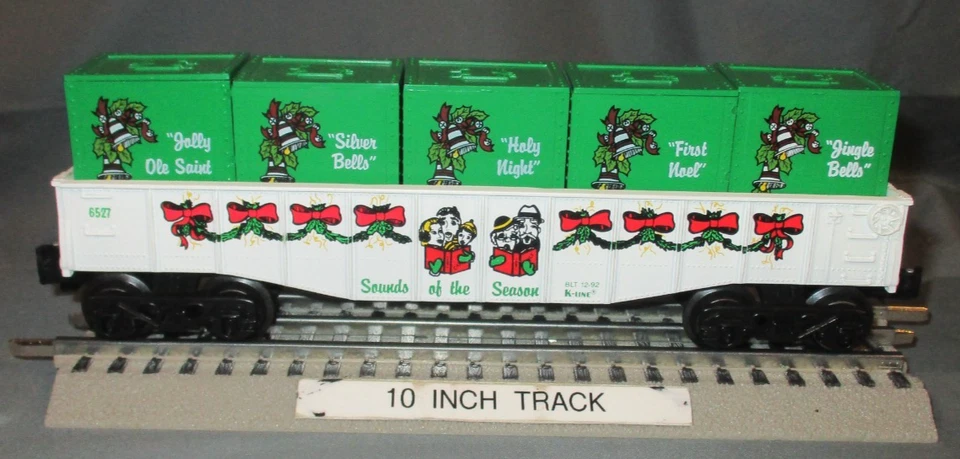 K-Line 6527 Christmas Sounds of Season Gondola w/ 5 Crates O/027 ga. wks/ Lionel - Image 2 of 4