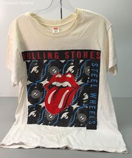 Vintage Hanes 1989 Rolling Stones Steel Wheels Concert Tour T-Shirt 1989 Size L