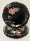 Set Of 4 Mikasa Black Rondo Tango Dinner Plates EJ702 Oven To Table Floral 11in