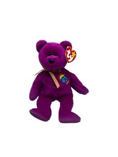 Ty Beanie Baby Millenium Bear Purple 2000s Y2K Plush Stuffed Animal Earth