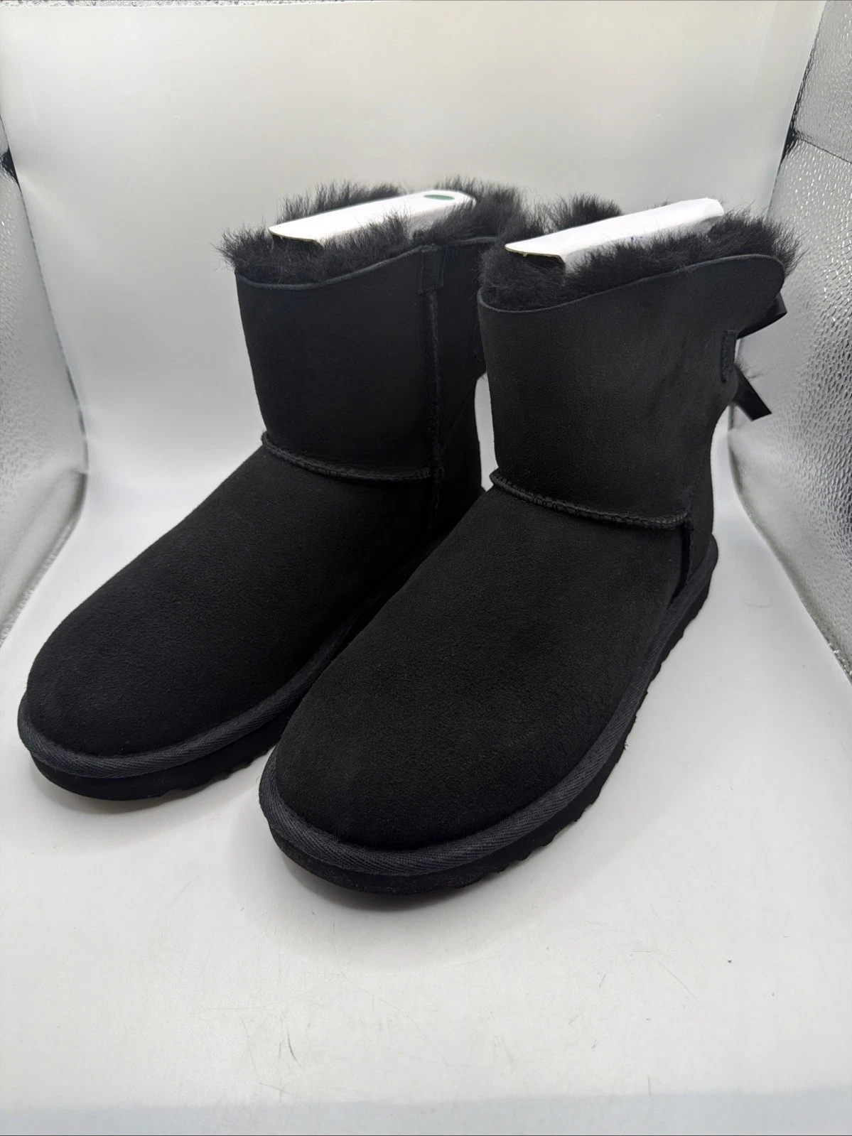 Authentic UGG Women's Mini Bailey Bow II Boots 1016501 Size 7. Black Color New