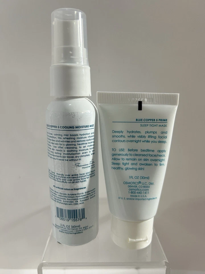 Máscara apretada para dormir Osmotics Blue Copper 5 Prime y niebla de humedad refrescante Foto 2 de 3