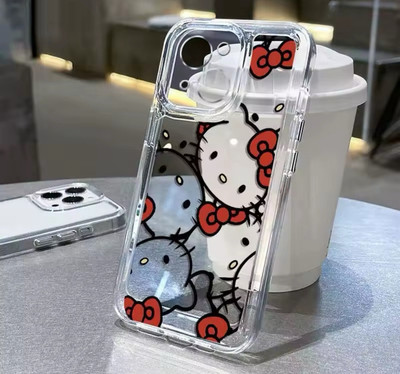 For iPhone 16 15 Pro Max 14 13 12 11 X 7 8 Cute Hello Kitty 3D Phone Holder Case