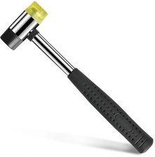 Small Rubber Mallet Hammer - 25 mm Lightweight Double-Sided Rubber and Plastic H