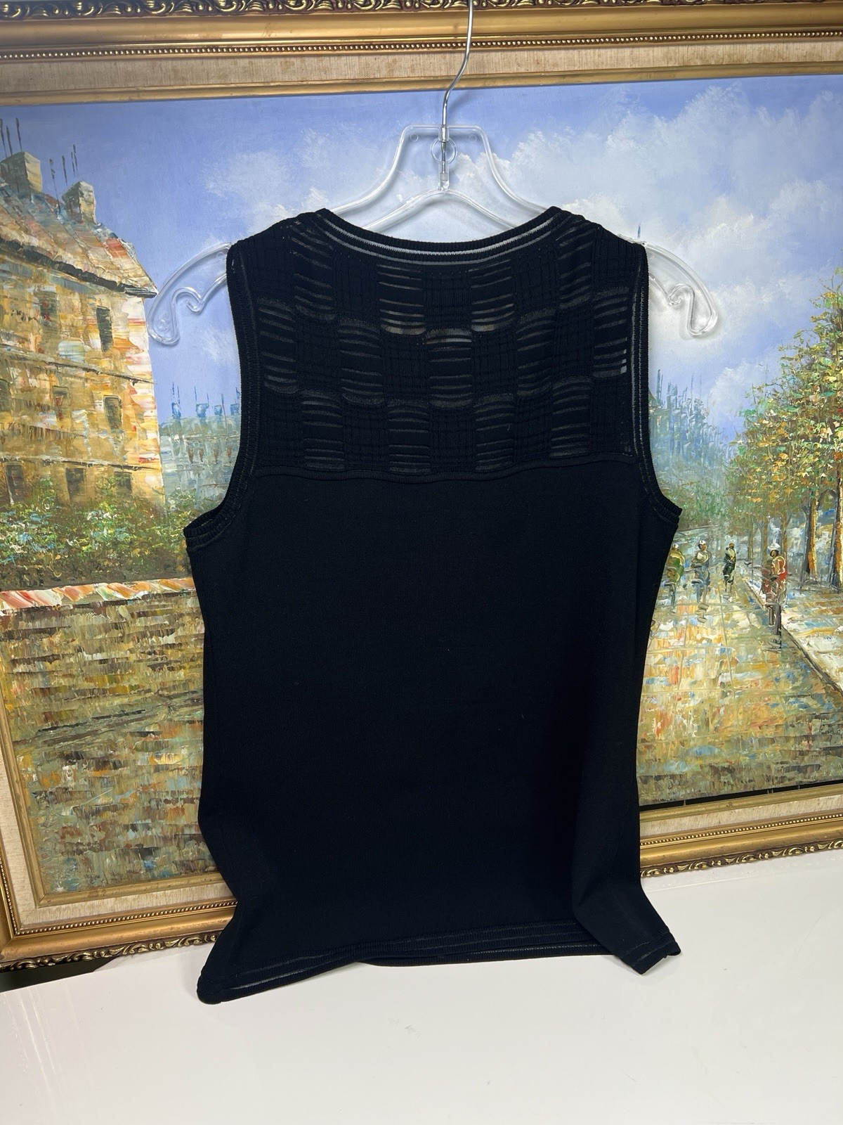 St John Couture Black Upper Solid Top Size P - image 5