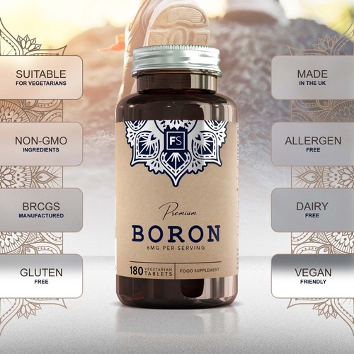 Boron 3mg Supplement | 180 Vegan Tablets | Premium | For Healthy Joints + Bones - Picture 4 of 19