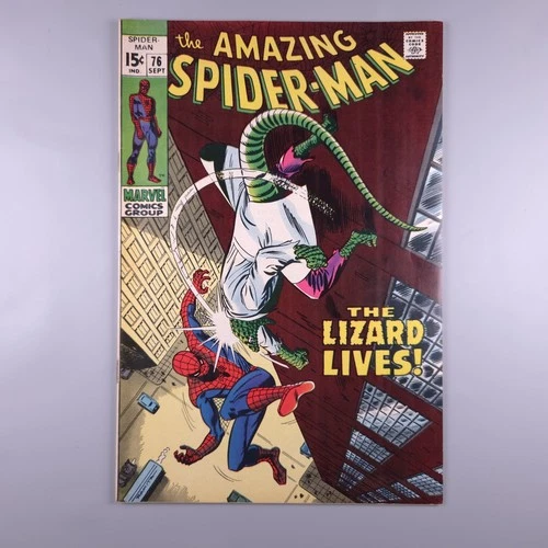 Amazing Spider-Man 76 1969 Marvel Comics FN VF Lizard Human Torch Stacy Silver