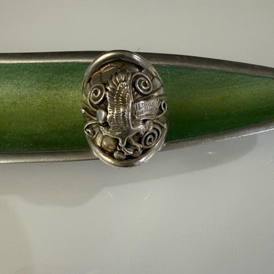 Vintage BIG Sterling Silver Homer Lambert Zuni Eagle Bird ring  8.5 NFR Rodeo