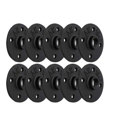 1/2'' Black Painted Floor Flange, Home TZH 10 Pack 4 Bolts 1/2 Inch,