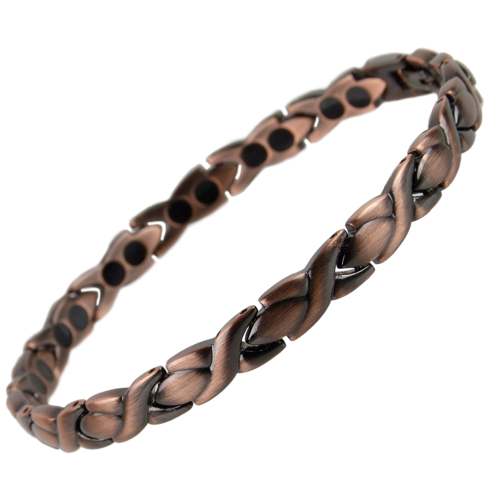Ladies Titanium Magnetic Bracelet with Antique Copper Finish Stylish Magnets Hea
