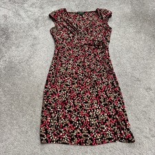 Lauren Ralph Lauren Padded Shoulders Midi Sheath Dress Womens 10 Cap Sleeve