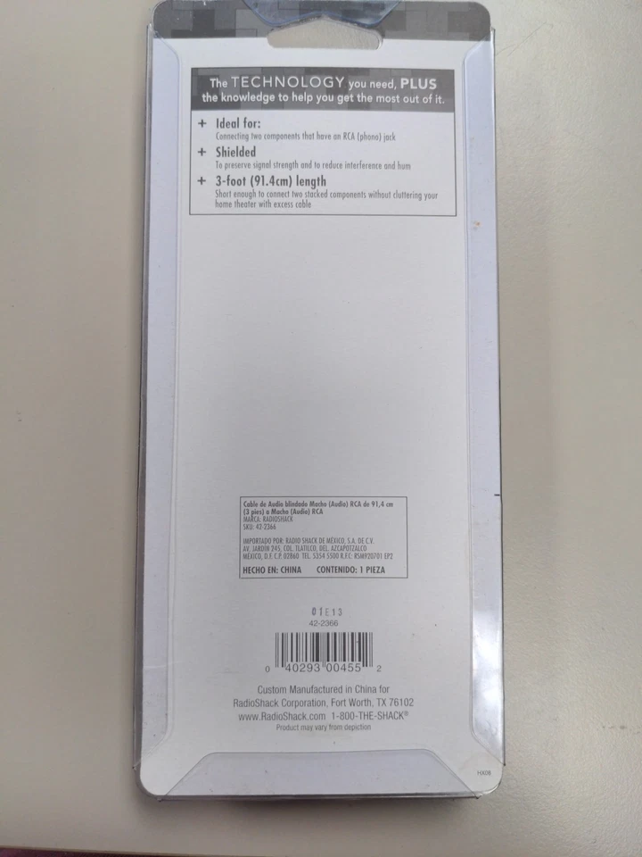 Audio Cable 3-Ft RCA Male -to - RCA Male *Radio Shack 42-2366* - Image 2 of 3