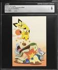 2009 CGC 9 Graded Pokemon Pikachu & Friends New Years Pokemon Center Postcard