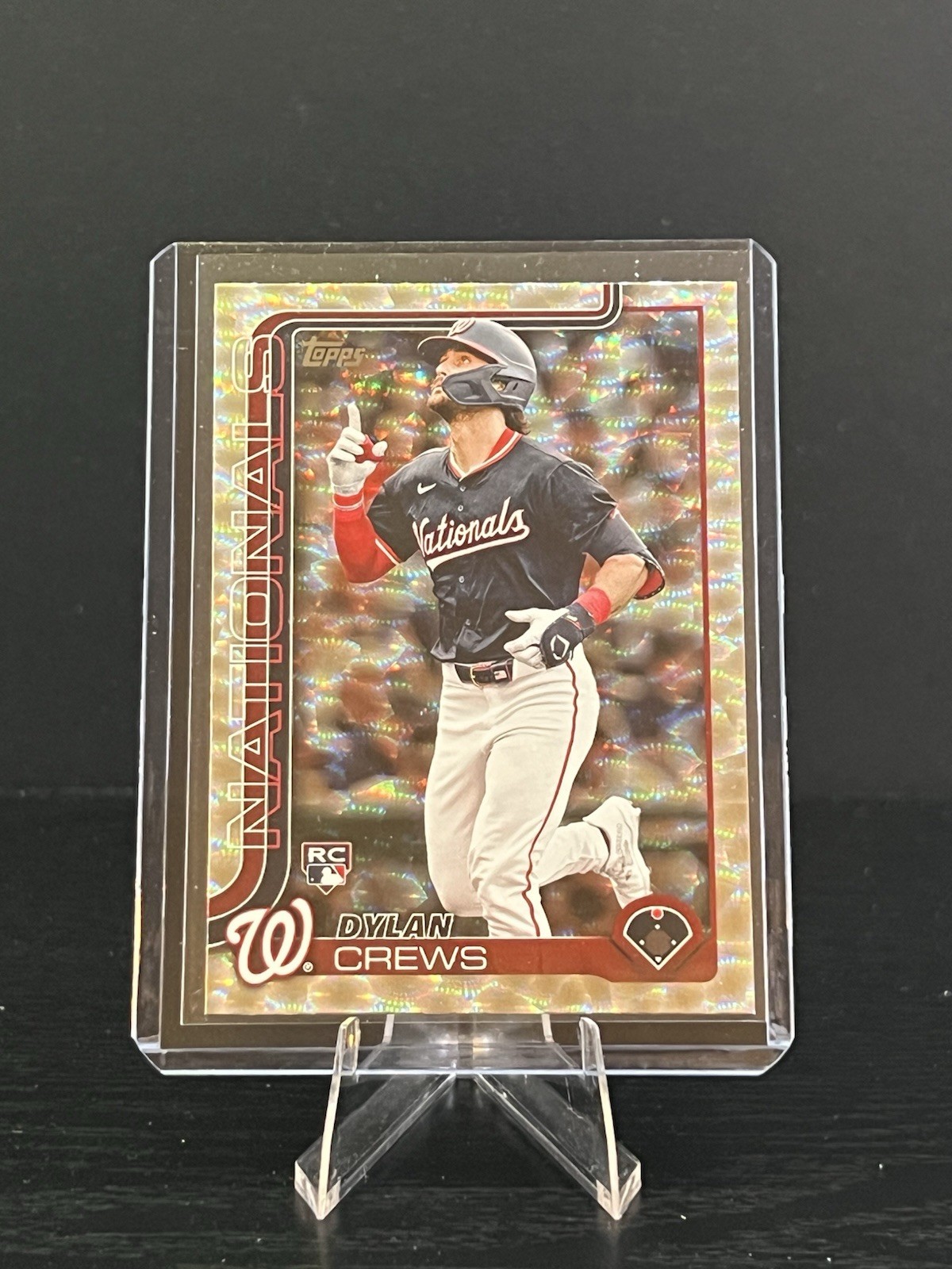 2025 Topps Series 1 Dylan Crews Rookie Silver Crackle Foil #74