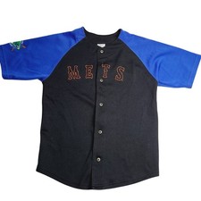 New York Mets Button-Up Jersey Shirt by Kid Athlete Youth Size 14/16 MLB