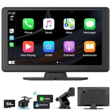 MOECKEARLA WIRELESS CARPLAY 5K DASH CAM 9" PORTABLE APPLE CARPLAY - BLACK