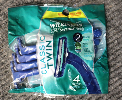 New Vintage Wilkinson Sword Disposable Razors 4 Pack Classic Twin 2-Blades