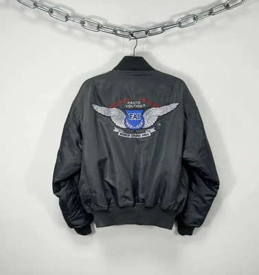 Vintage FAI World Grand Prix Twin Ring Motegi Reversible MA-1 Bomber Jacket M