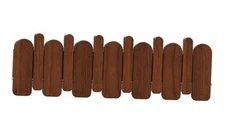 Wall Mounted Piano Key Hanger | Flip Style Hook | Entrance 6Hooks Arc Walnut