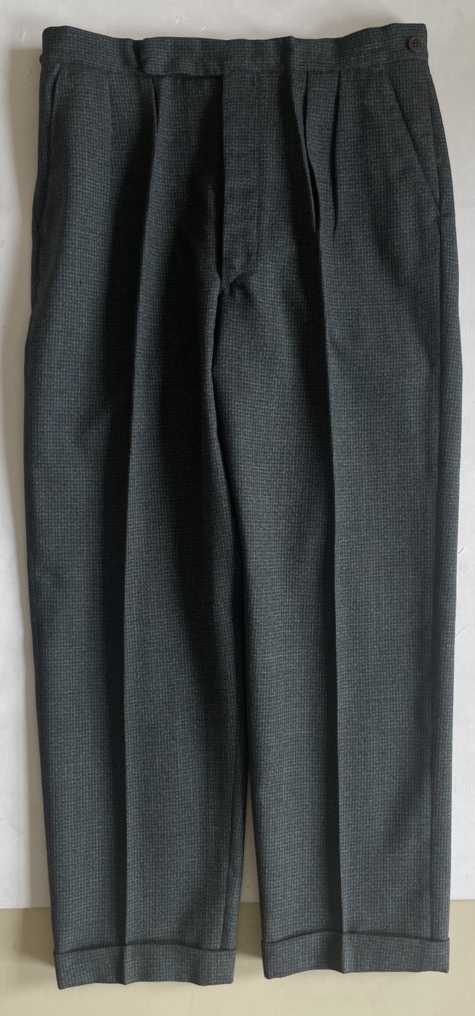 Vtg 1950s Mens Bespoke Burton Checked Tweed Flannel Suit Jacket Trousers image 3
