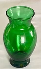 VTG MCM ANCHOR HOCKING EMERALD GREEN GLASS FLOWER VASE FLARED TOP~~