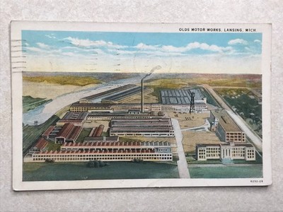 B2192 Vintage Postcard Olds Motor Works Lansing Michigan MI Overhead View