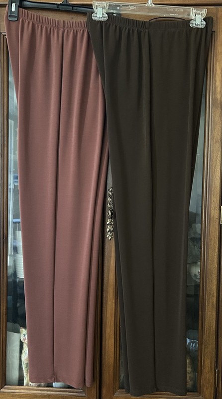 SUSAN GRAVER Essentials Lustra Knit Regular Skinny Pants Set of 2 Size XS #A7932