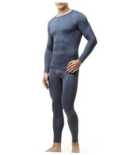  Men's Thermal Underwear Set, Microfiber Small Thermal Fleece Dim Dark Grey