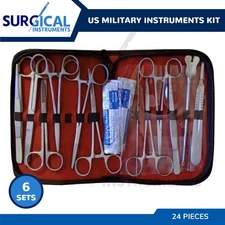 6 Sets 24 US Military Field Style Medic Instrument Kit - Medical Surgical Nurse